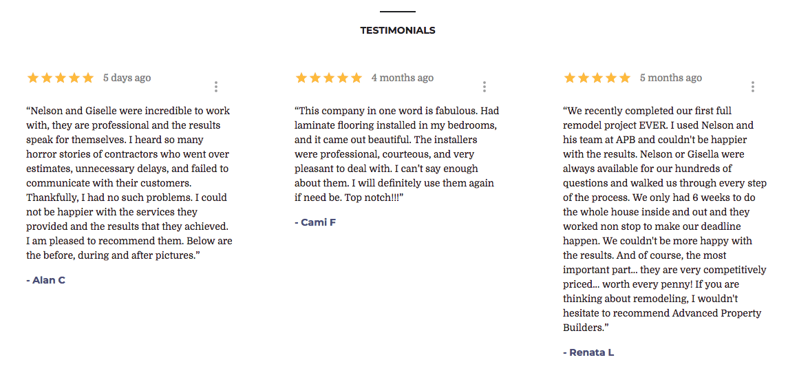 Google Business 5-star reviews