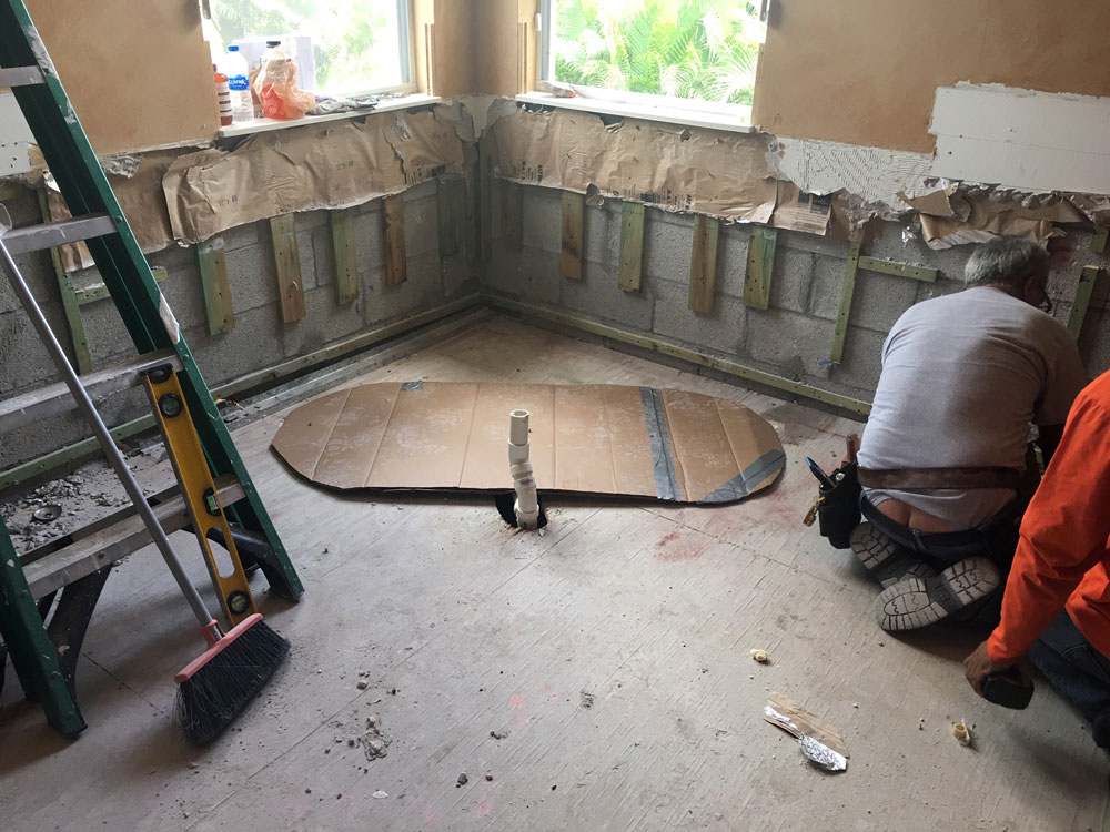 updating an old master bathroom