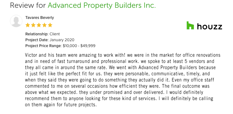 Advanced Property Builders 5 Star Review